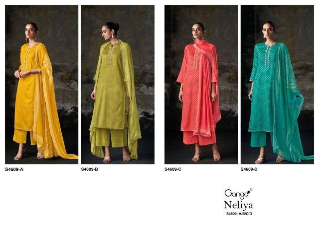 Ganga neliya 4609 Wholesale dress materials in Ahmedabad